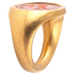 Roman Gold Ring With Carnelian Intaglio Of Centaur 2nd Century A.D.