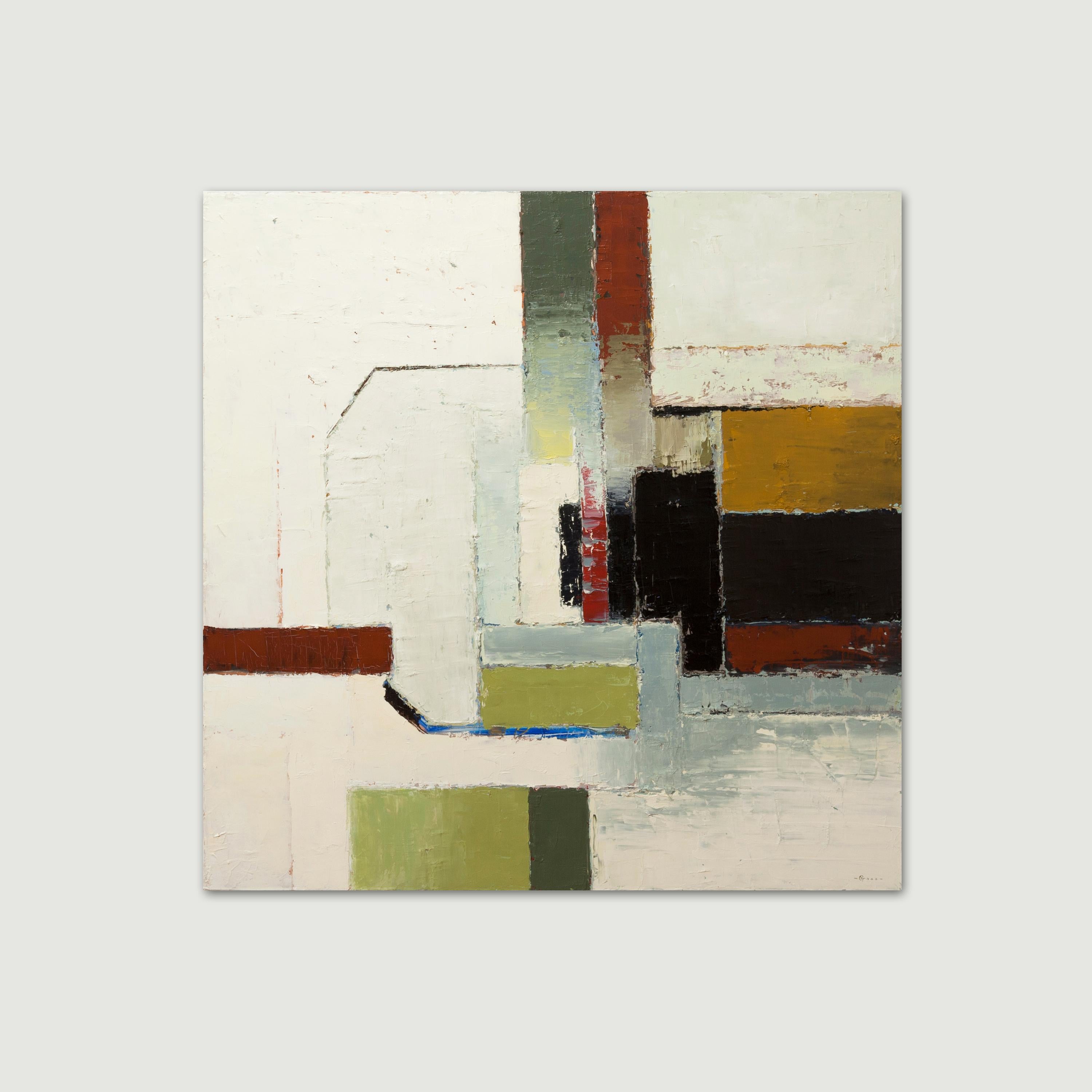 Kongo-Original moderne abstrakt-texturierte Malerei-Kunstwerk- Contemporary Art (Geometrische Abstraktion), Painting, von Roman Goss