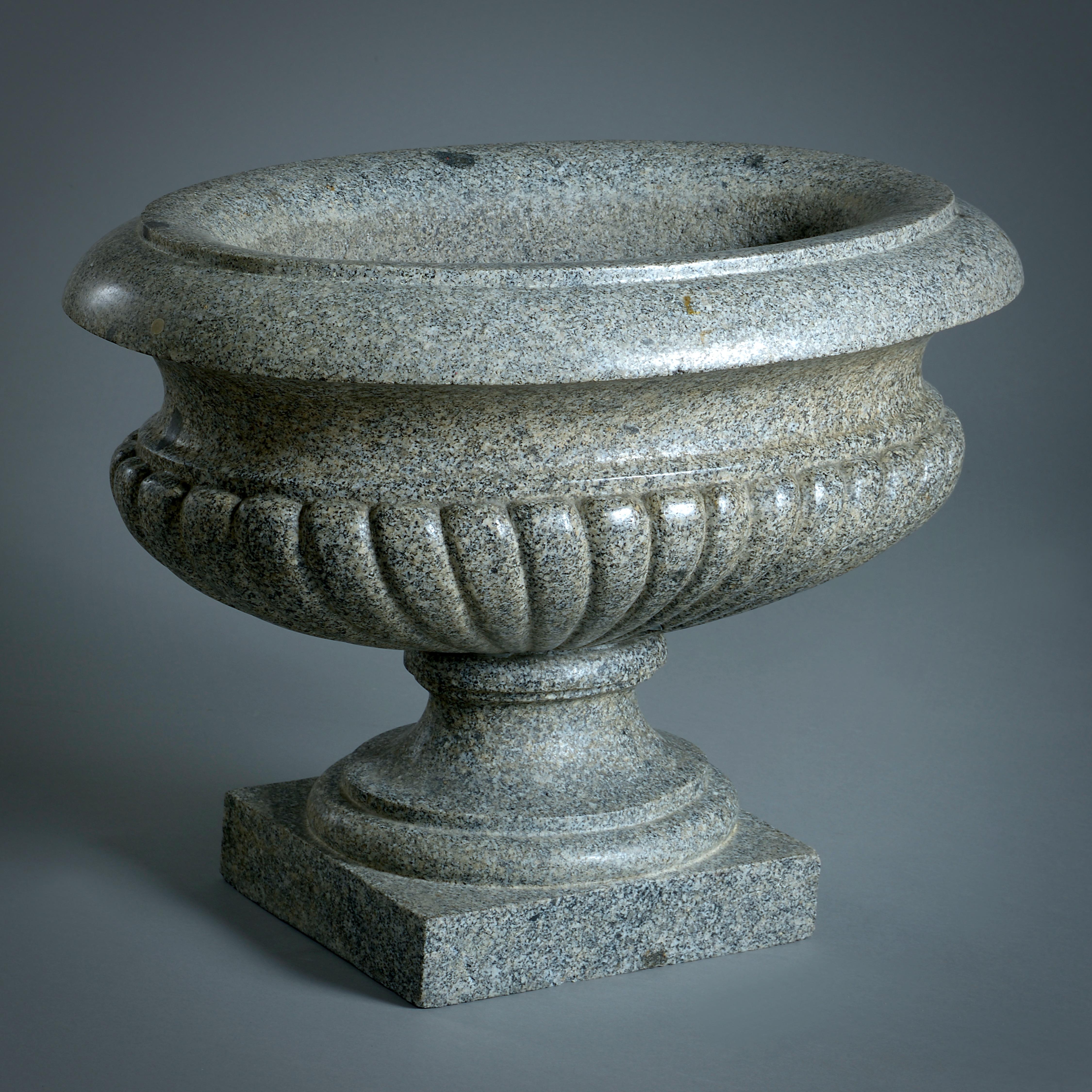 Early 18th Century Roman Granito Del Foro Ribbed Oval Vase For Sale