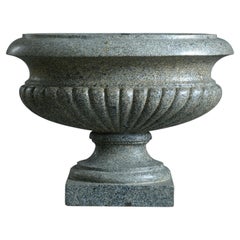 Vintage Roman Granito Del Foro Ribbed Oval Vase