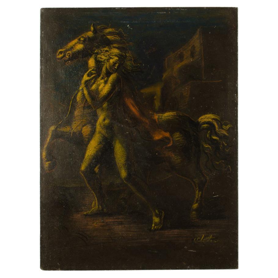 Roman Gregory Chatov (Russian, b. 1900 - d. 1987), "Lady and Horse" Oil Painting For Sale
