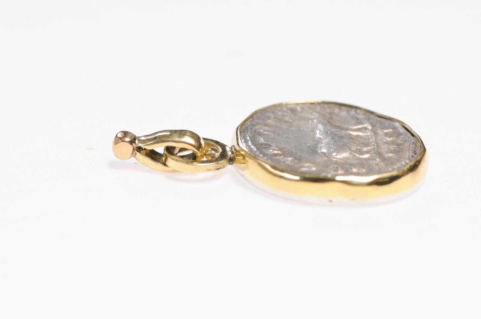 Romanischer Hippopotamus- Münz-Anhänger aus 18 Karat Gold (pendant nur) im Angebot 7