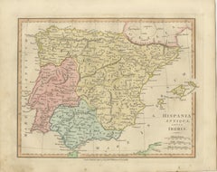 Roman Hispania Provinces Map — Decorative Classical Iberia, Wilkinson 1815