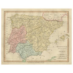 Roman Hispania Provinces Map — Decorative Classical Iberia, Wilkinson 1815