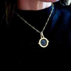 ROMAN IMPERIAL 307 AD Constantine Antique Coin Pendant In 18Kt Gold & Sapphires