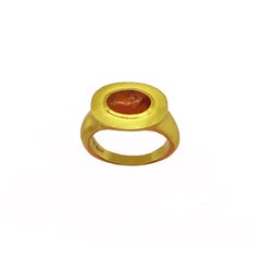 Roman Intaglio Carnelian '1-2nd Century B.C.' Ring Depicting a Jumping Dolphin