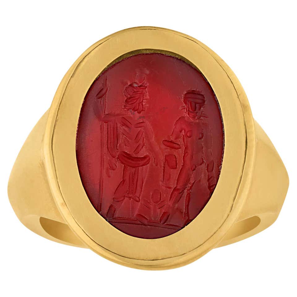 Ancient Roman Amethyst Intaglio Gold Ring For Sale at 1stDibs | ancient ...