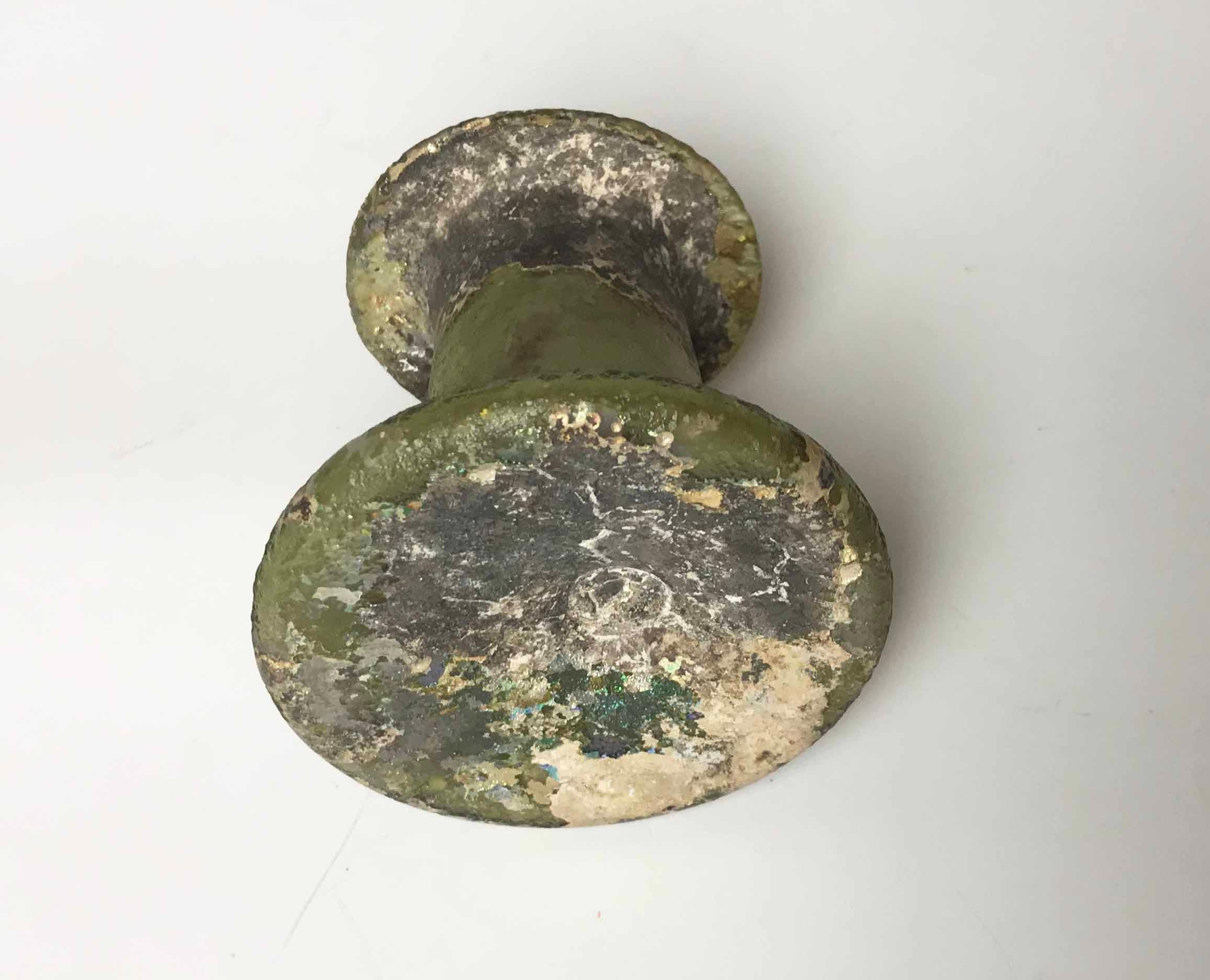 Italian Roman iridescent green glass bottle antiquities ancient world antiques