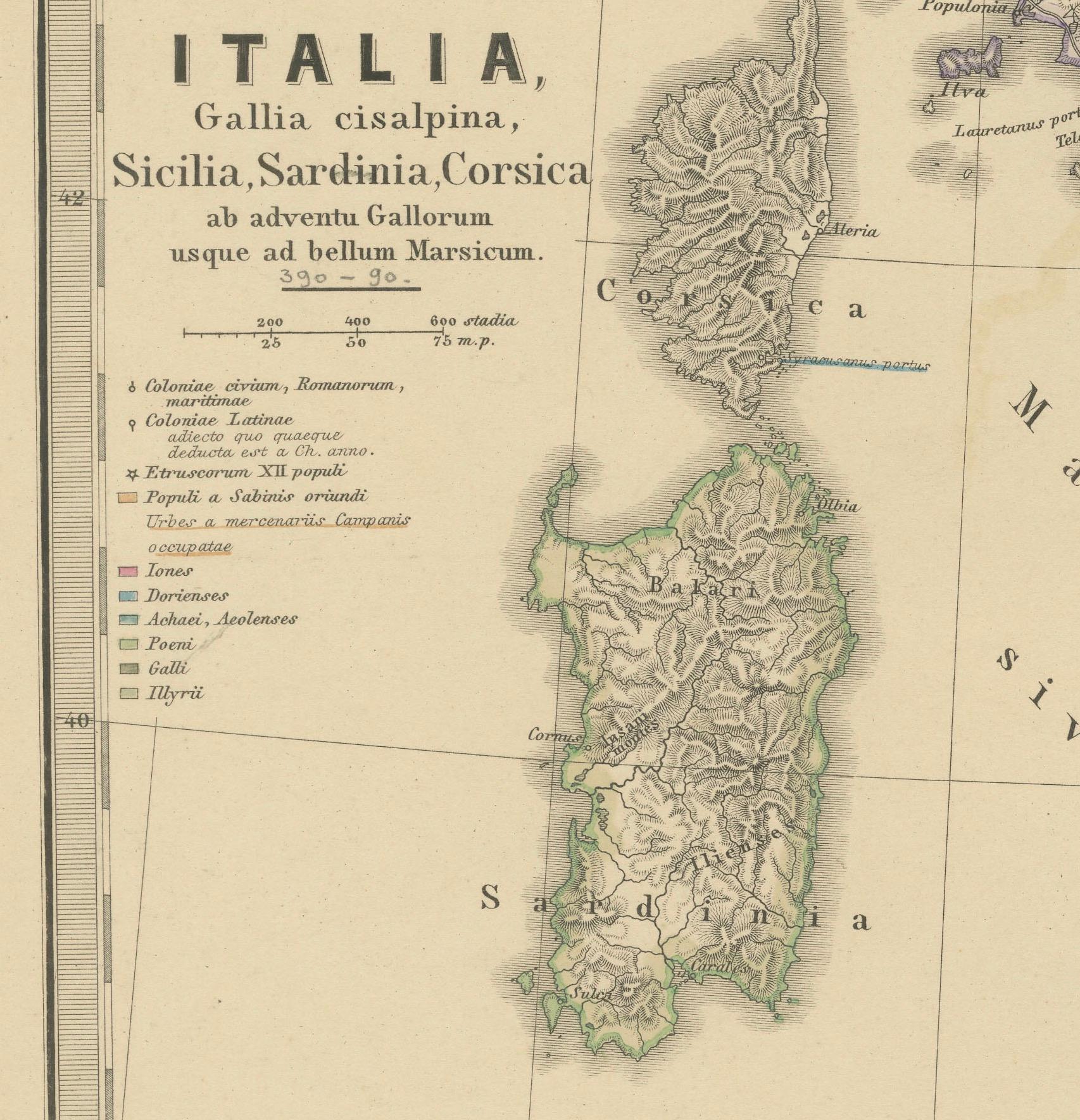 Römisches Italien und Provinzen: Eine kartographische Momentaufnahme, 1880 im Zustand „Gut“ im Angebot in Langweer, NL