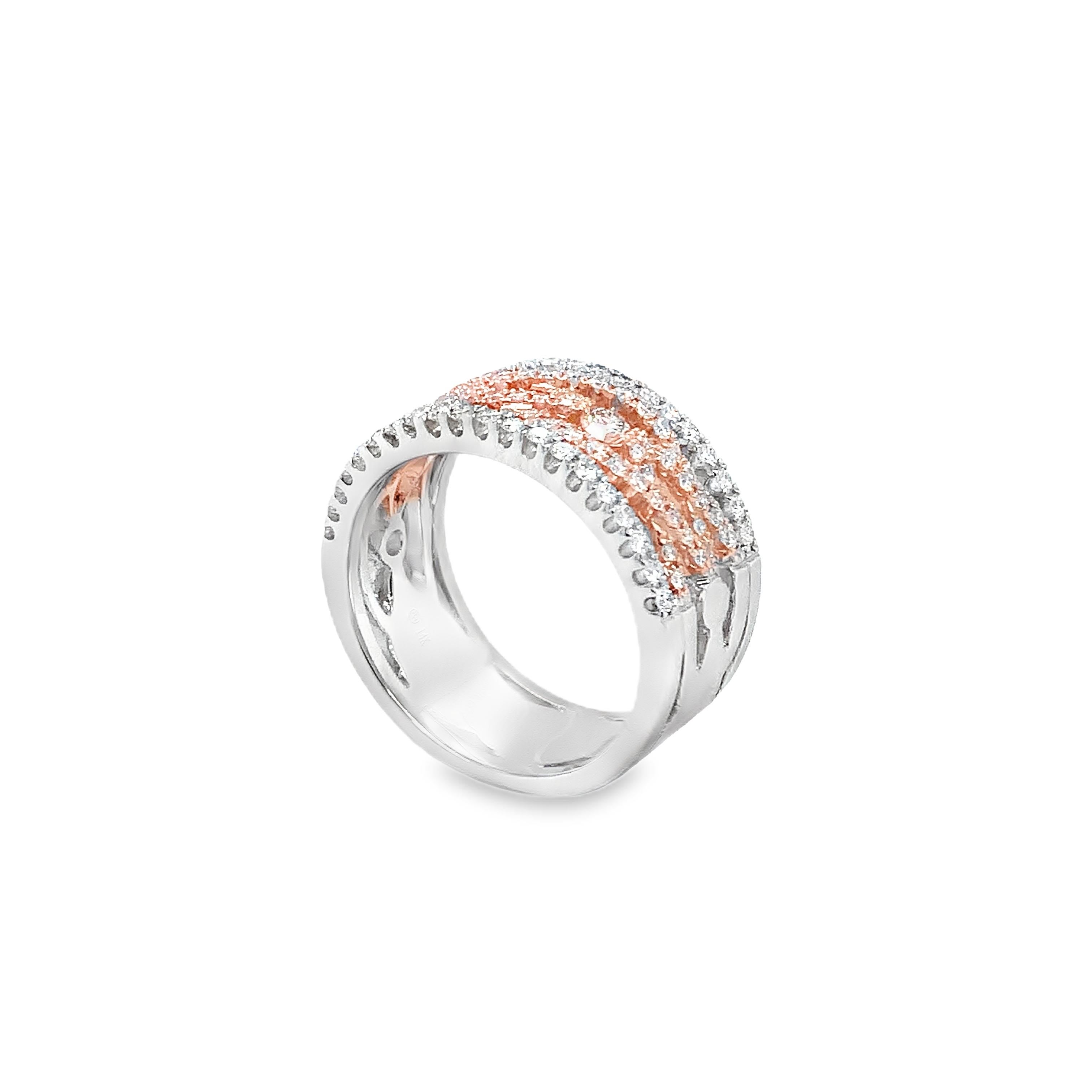 Roman + Jules Pavé Weißer Diamant Geflochtenes Unendlichkeits-Diamantband. im Angebot 1