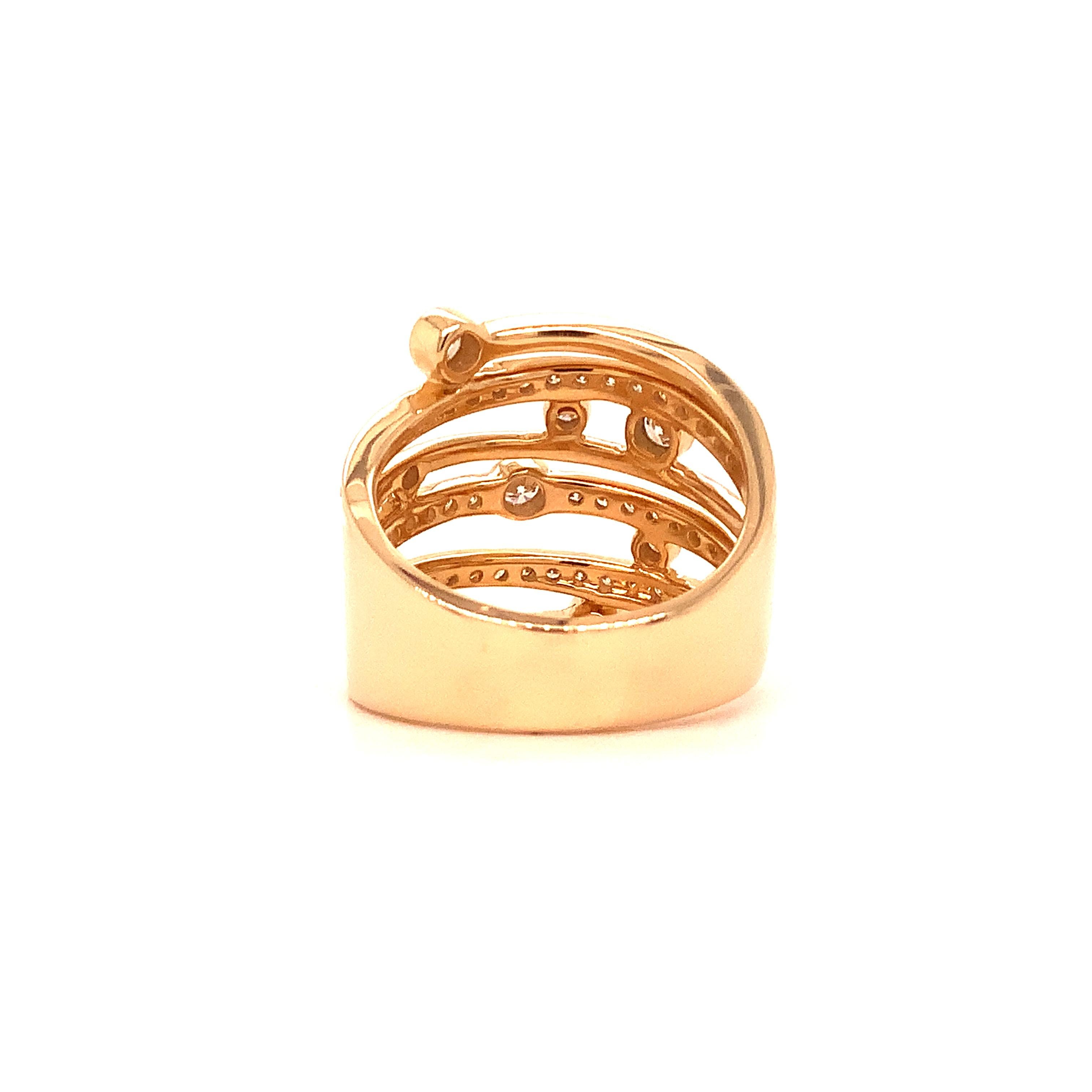 Roman + Jules Diamantring aus 14 Karat Gelbgold mit rechter Hand im Zustand „Neu“ im Angebot in Los Gatos, CA