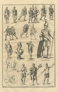 Roman Legionaries, Helmets and Gems from Trajan's Column, Montfaucon, 1722