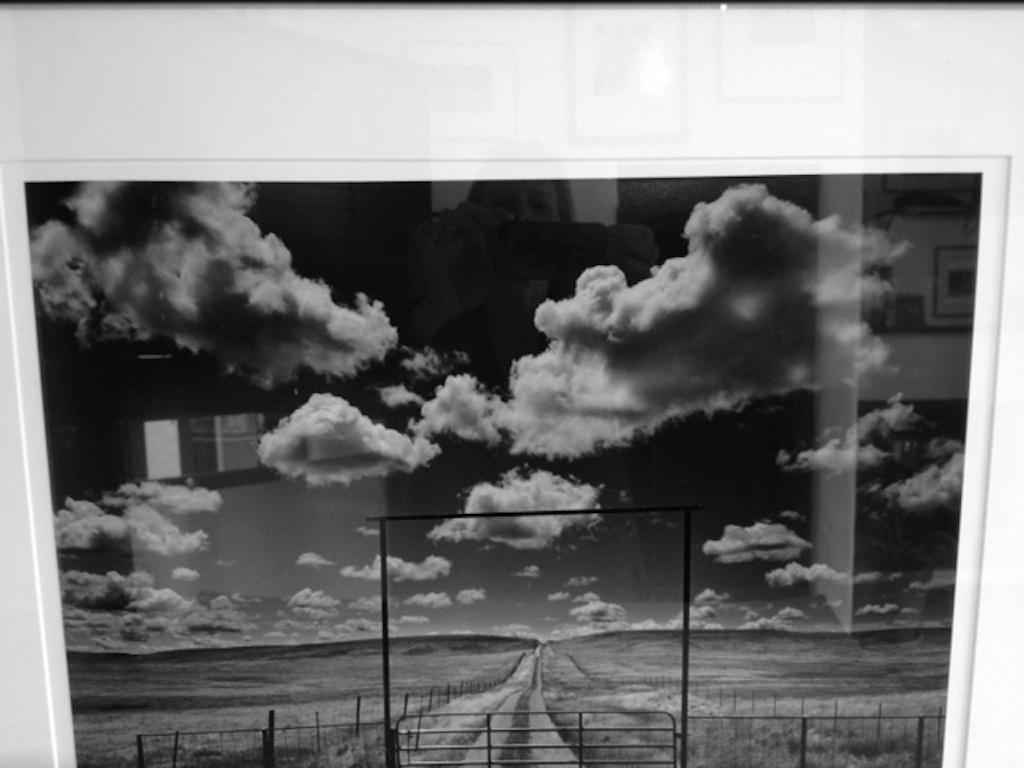 Private Road With Clouds - Black Black and White Photograph by Roman Loranc