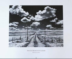 Route privée avec nuages POSTER PRINT signé
