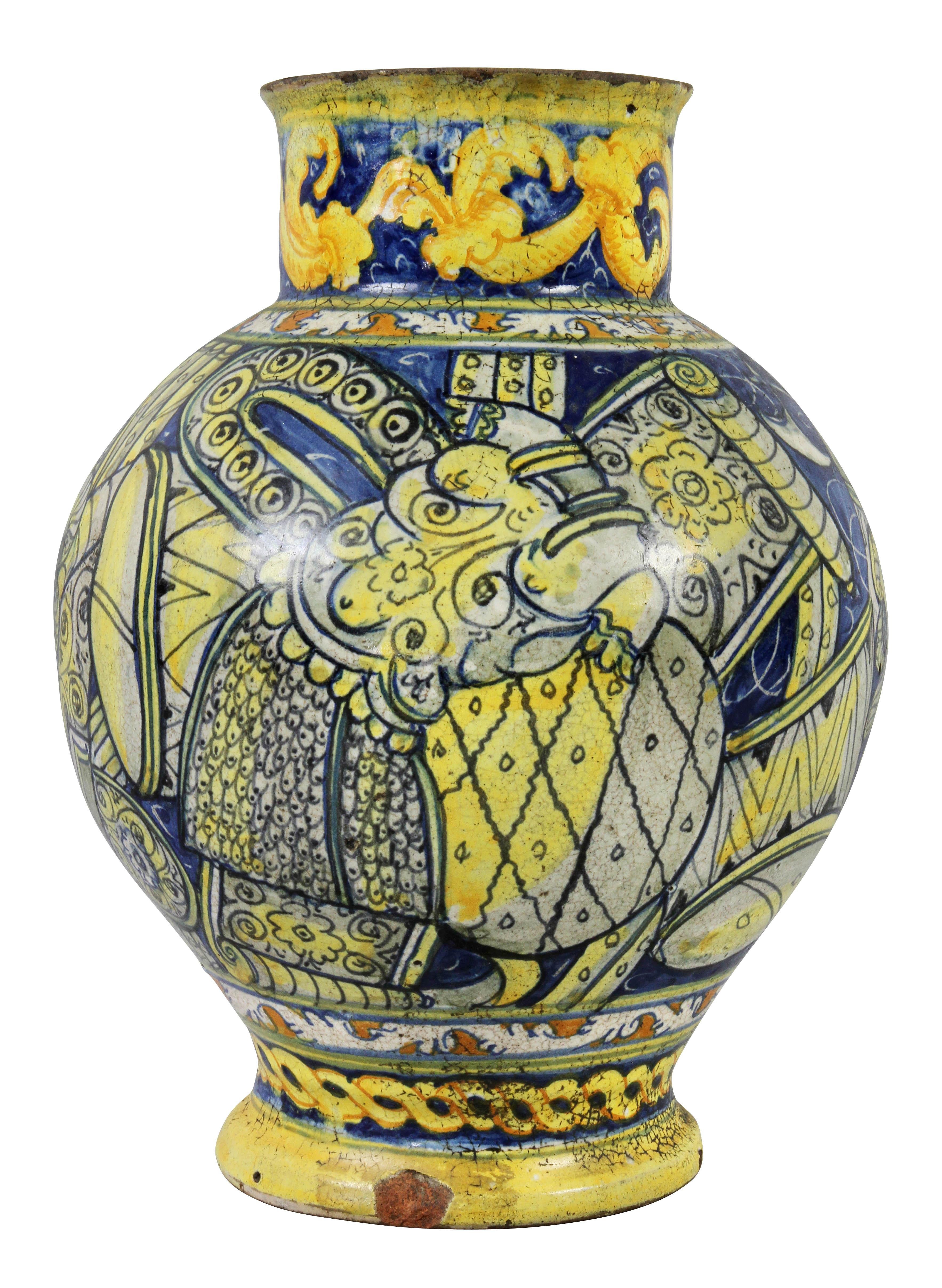 Early 17th Century Roman Majolica Pot For Sale