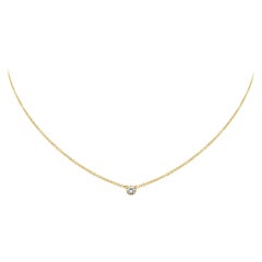Roman Malakov Diamonds, collana con ciondolo solitario di diamanti a taglio rotondo da 0.10 carati
