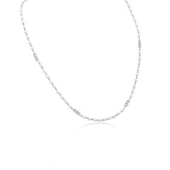 Roman Malakov 0.13 Carat Total Round Cut Diamond & Pearl Necklace in White Gold