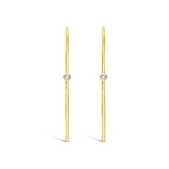 Roman Malakov 0.15 Carats Round Diamond Bezel Solitaire Fashion Earring