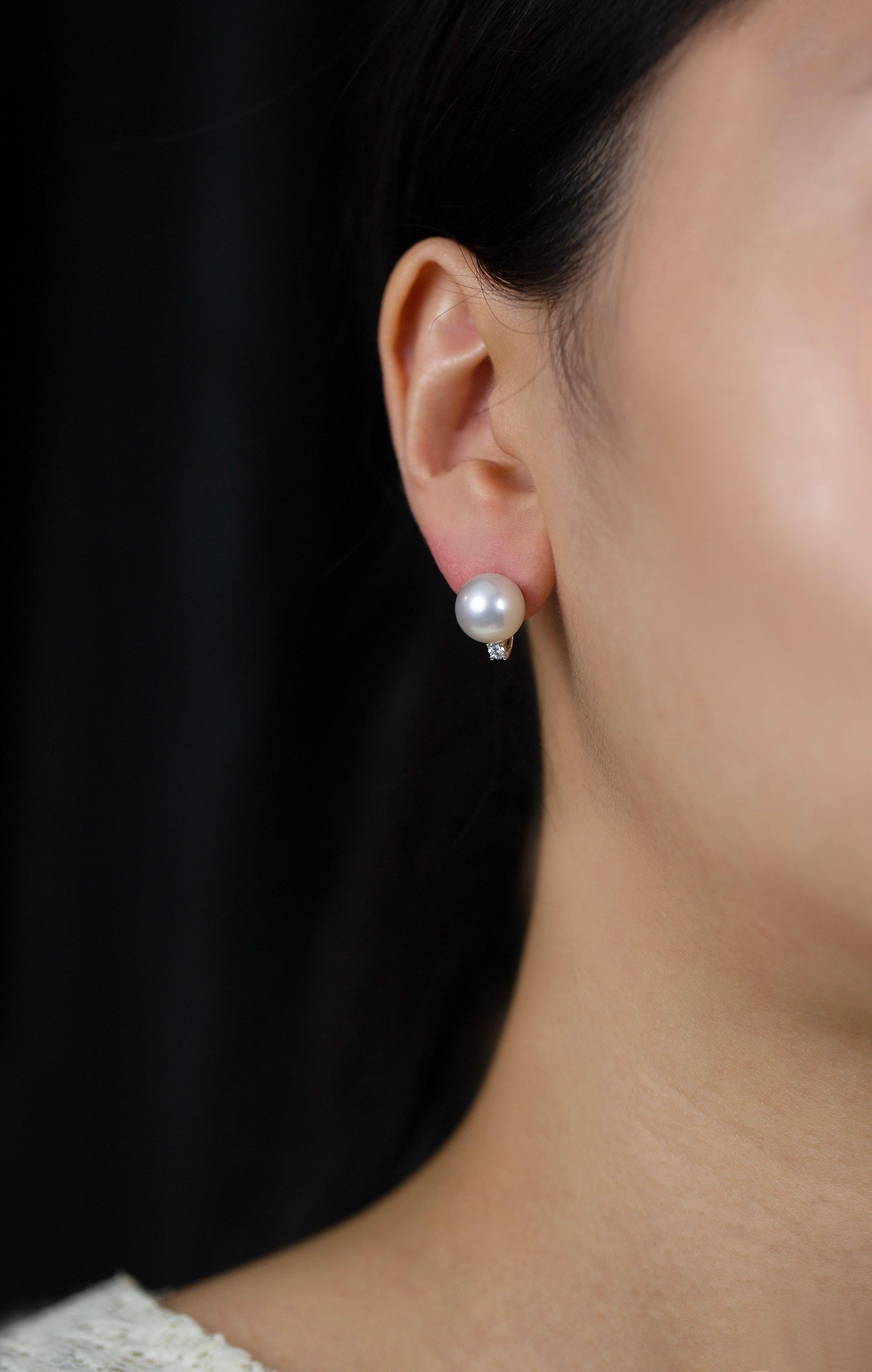 pearl and diamond studs