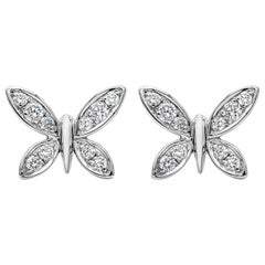 Roman Malakov, clous d'oreilles papillon en diamants ronds brillants de 0,25 carat au total