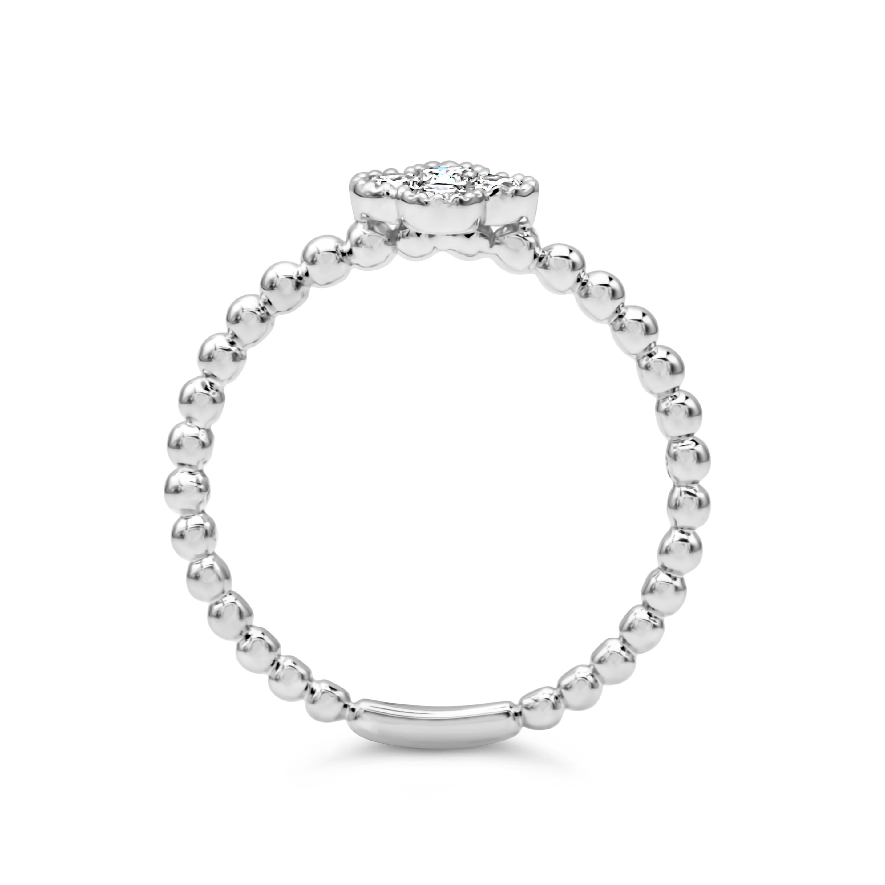 Contemporary Roman Malakov 0.26 Carats Total Brilliant Round Cut Diamond Clover Fashion Ring For Sale