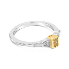 Roman Malakov 0.29 Carat Radiant Cut Fancy Yellow Diamond Engagement Ring