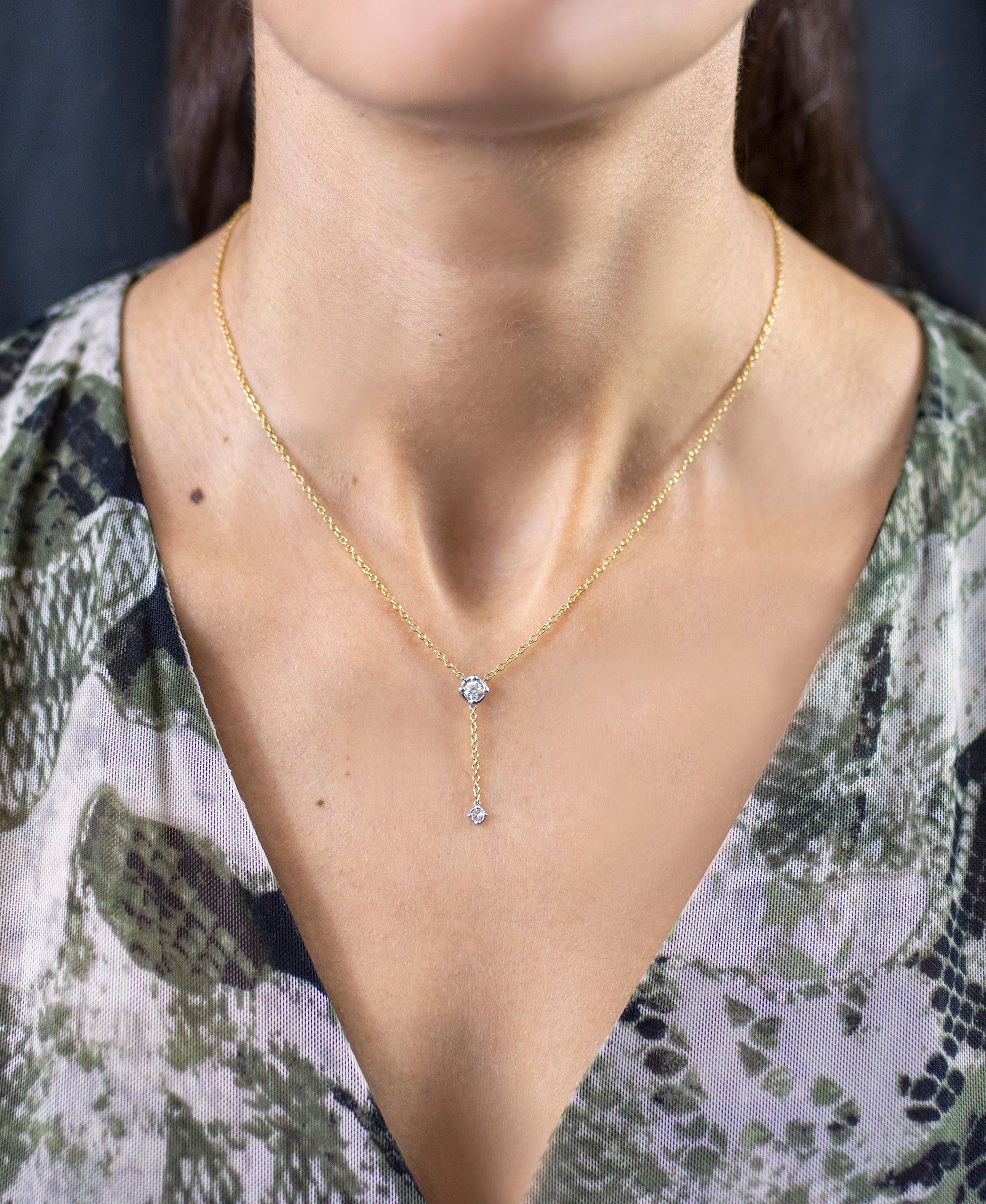 Contemporain Roman Malakov, collier pendentif avec diamants ronds de 0,29 carat au total en vente
