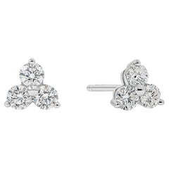 Roman Malakov, 0.31 Carat Round Diamond Cluster Stud Earrings