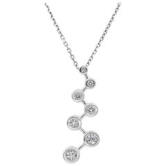 Roman Malakov 0.35 Carat Round Cut Diamond Journey Pendant Necklace