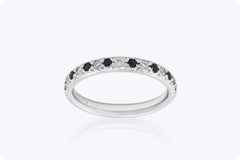 Roman Malakov 0.45 Carat Total White & Black Diamond Eternity Wedding Band