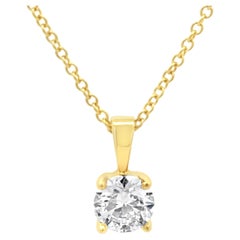 Roman Malakov 0.45 Carat Round Brilliant Cut Diamond Solitaire Pendant Necklace