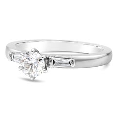 Roman Malakov 0.45 Carat Round Brilliant Cut Diamond Three-Stone Engagement Ring