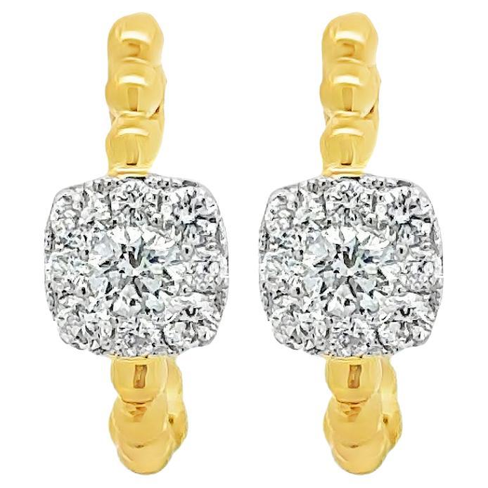 Roman Malakov 0,46 quilates Total Diamante talla redonda Pendientes de aro Fashion Illusion en venta