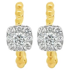 Roman Malakov 0,46 Karat Diamant im Rundschliff im Rundschliff Illusion Mode Creolen