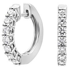 Roman Malakov 0.48 Carats Total Brilliant Round Diamond Huggie Hoop Earrings