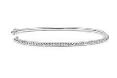 Roman Malakov 0.50 Carat Total Round Brilliant Cut Diamond Bangle Bracelet