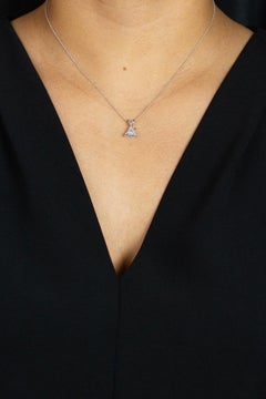 Roman Malakov 0.51 Carat Trillion Cut Diamond Solitaire Pendant Necklace