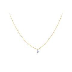 Roman Malakov 0.54 Carat Modified Pear Shape Diamond Solitaire Pendant Necklace