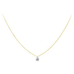 Roman Malakov 0.54 Carat Modified Pear Shape Diamond Solitaire Pendant Necklaces