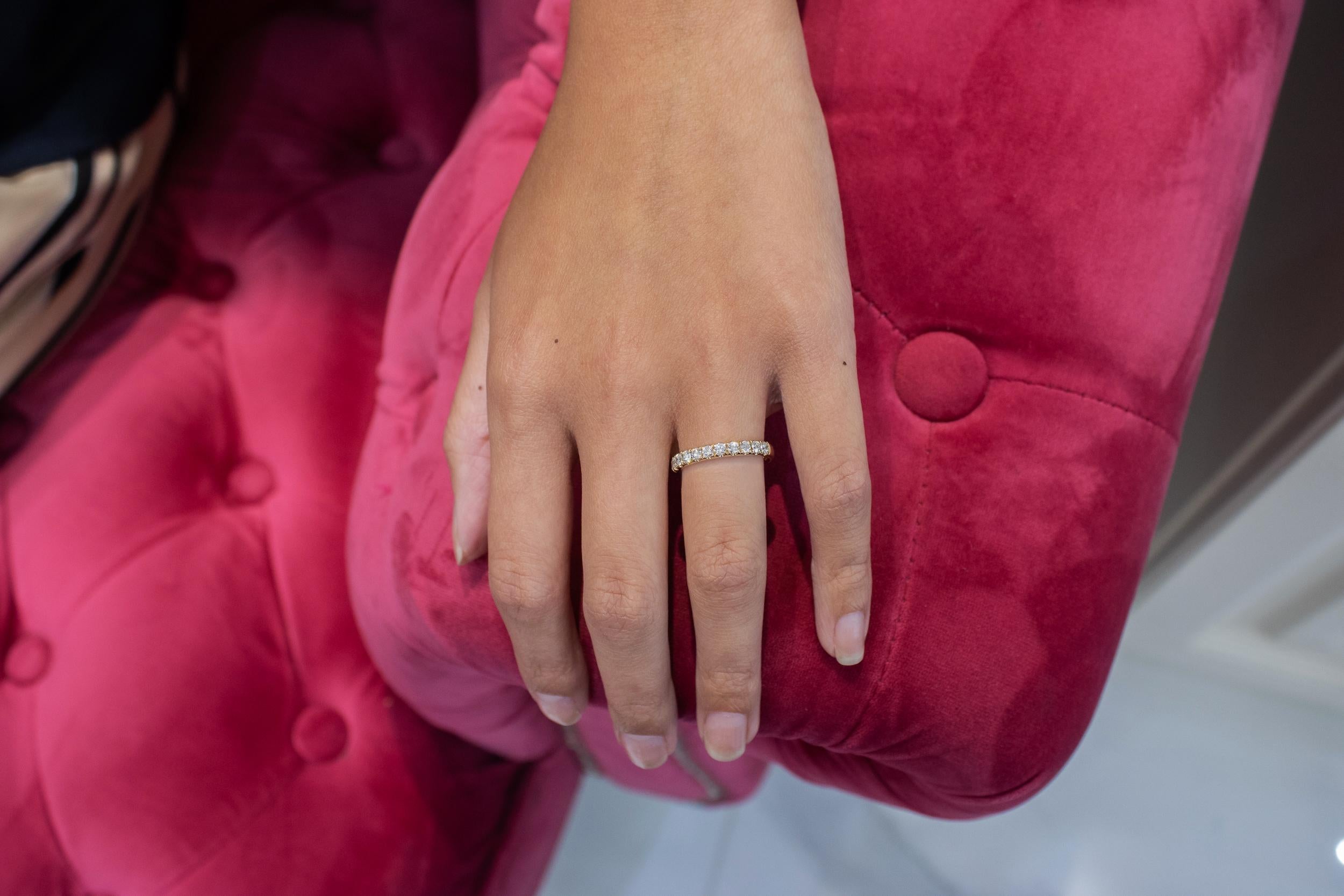 Roman Malakov 0.56 Carat Total Round Diamond Half-Way Wedding Band Ring In New Condition In New York, NY