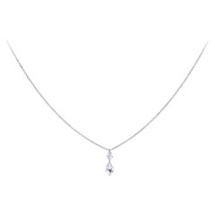 Roman Malakov 0.57 Carat Total Elongated Hexagon Shape Diamond Pendant Necklace