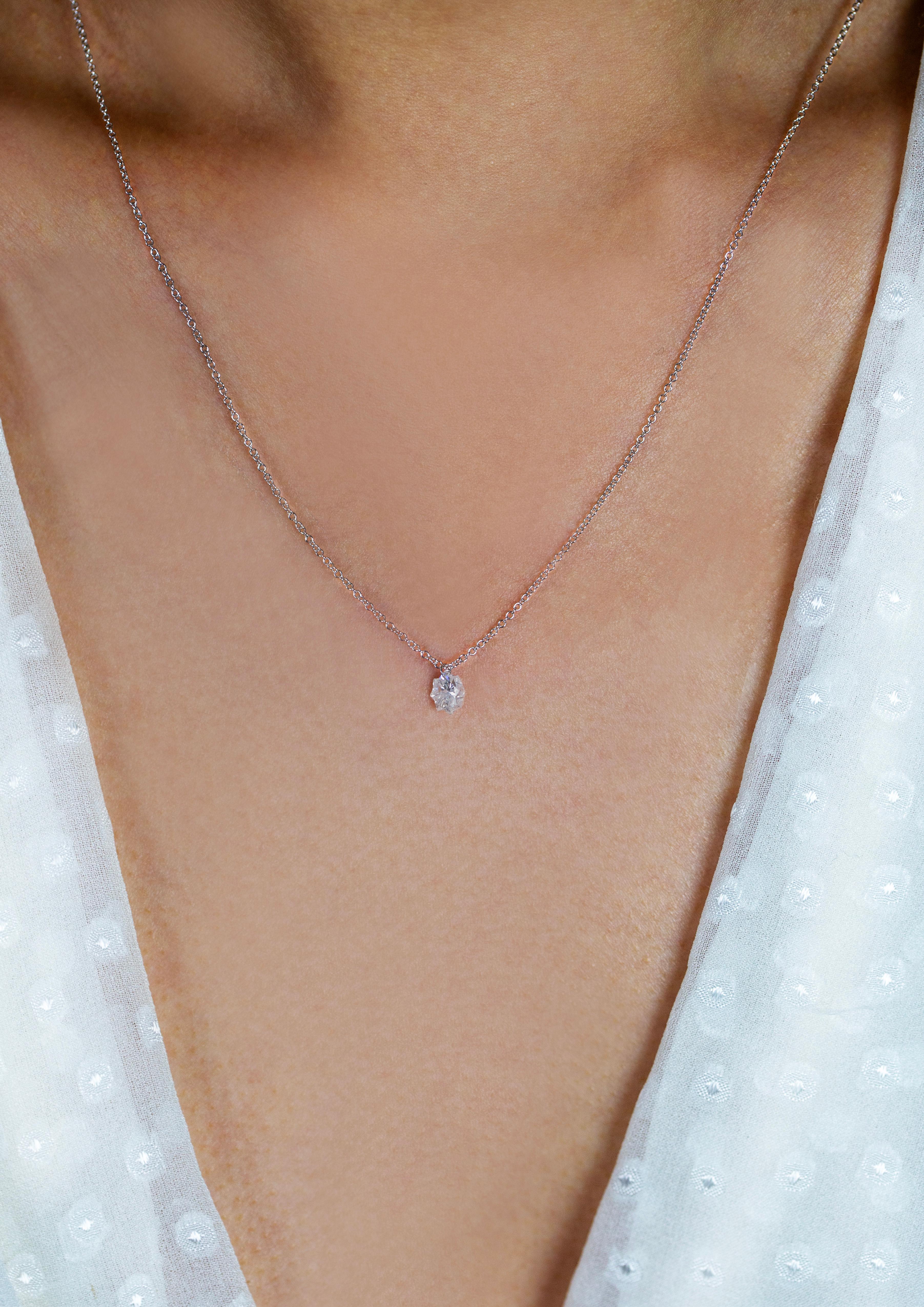 Contemporain Roman Malakov, collier à pendentif solitaire en forme d'étoile avec diamants 0,58 carat en vente