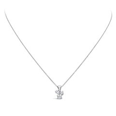 Roman Malakov 0.60 Carat Mixed-Cut Diamond Three-Stone Pendant Necklace