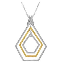 Roman Malakov 0.63 Carat Total Round Brilliant Diamond Pentagon Pendant Necklace
