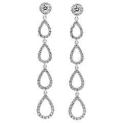 Roman Malakov, boucles d'oreilles en goutte en forme de poire avec diamants ronds et brillants de 0,63 carat