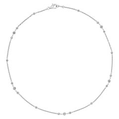 Roman Malakov Collar de oro blanco con diamantes talla redonda de 0,67 quilates por metro