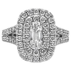 Roman Malakov 1.89 Carats Elongated Cushion Diamond Double Halo Engagement Ring