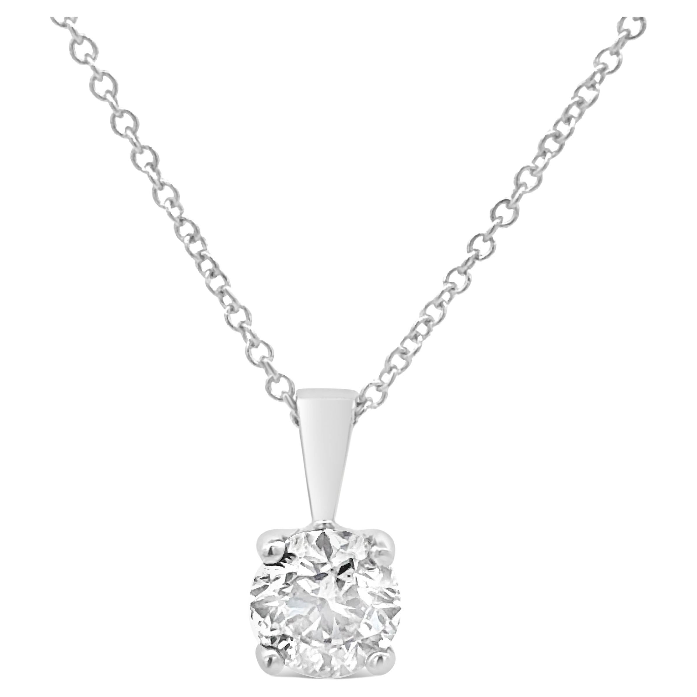 Roman Malakov 0.70 Carat Round Brilliant Cut Diamond Solitaire Pendant Necklace