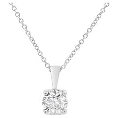 Roman Malakov Collar Colgante Solitario con Diamante Redondo de Corte Brillante de 0.70 Quilates