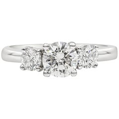 Roman Malakov 0.70 Carat Round Diamond Three-Stone Engagement Ring